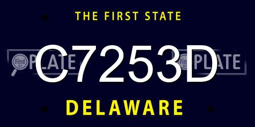 C7253D Delaware License Plate