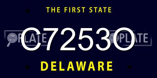 C7253O Delaware License Plate