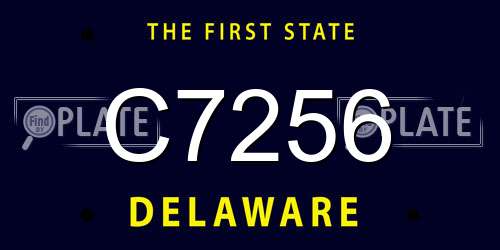 C7256 Delaware License Plate