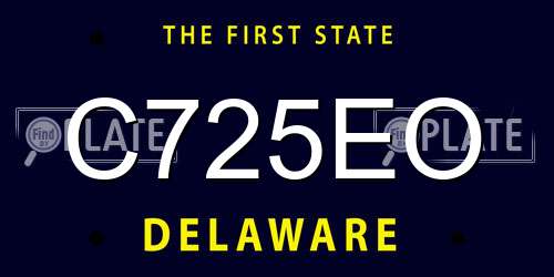 C725EO Delaware License Plate