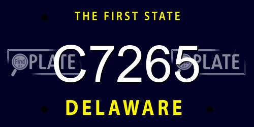 C7265 Delaware License Plate