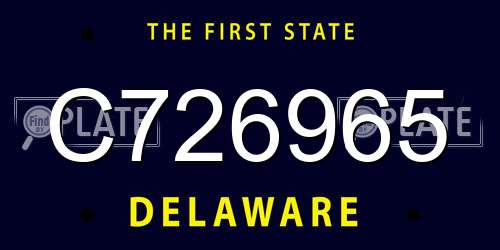 C726965 Delaware License Plate