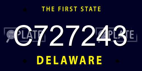 C727243 Delaware License Plate