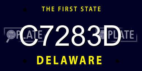 C7283D Delaware License Plate