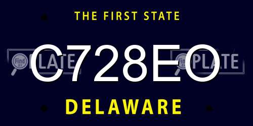 C728EO Delaware License Plate