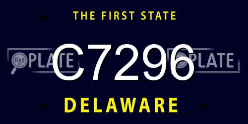 C7296 Delaware License Plate