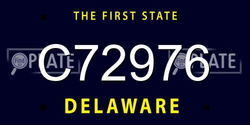 C72976 Delaware License Plate