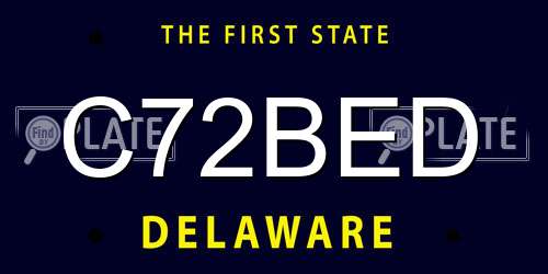 C72BED Delaware License Plate