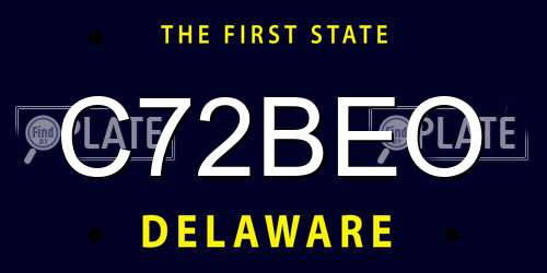 C72BEO Delaware License Plate