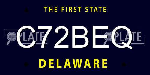C72BEQ Delaware License Plate