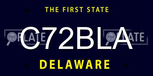 C72BLA Delaware License Plate