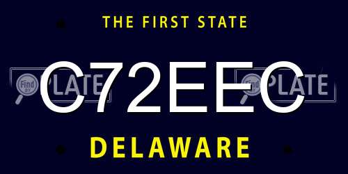 C72EEC Delaware License Plate