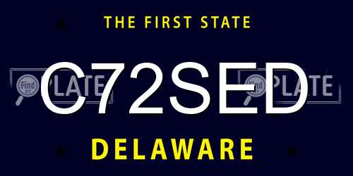 C72SED Delaware License Plate