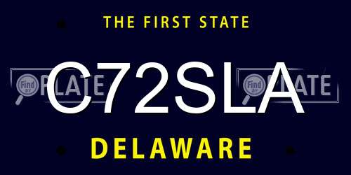 C72SLA Delaware License Plate