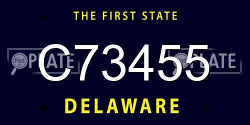 C73455 Delaware License Plate