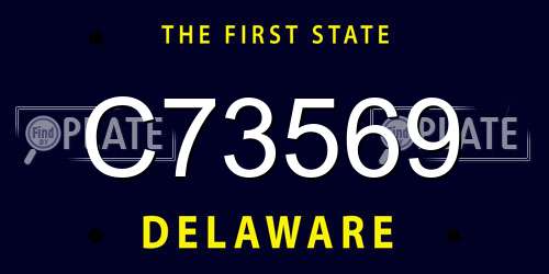 C73569 Delaware License Plate