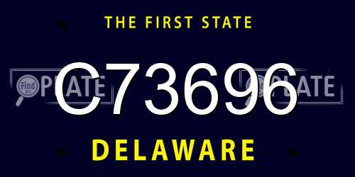 C73696 Delaware License Plate