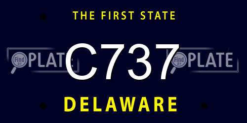 C737 Delaware License Plate