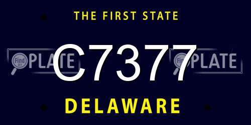 C7377 Delaware License Plate
