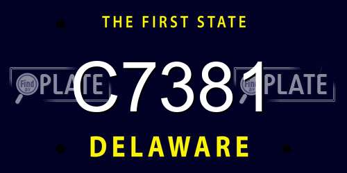 C7381 Delaware License Plate