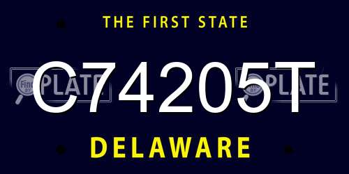 C74205T Delaware License Plate