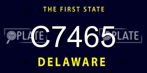 C7465 Delaware License Plate