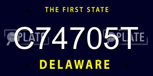 C74705T Delaware License Plate