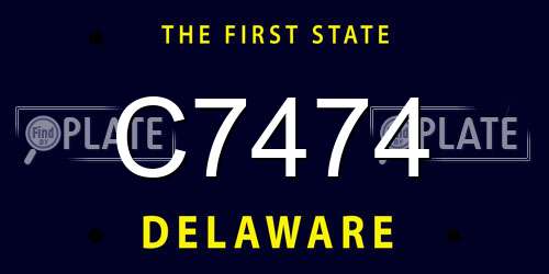 C7474 Delaware License Plate