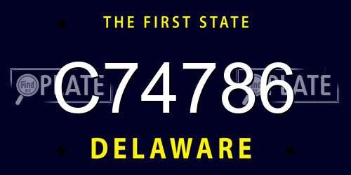 C74786 Delaware License Plate