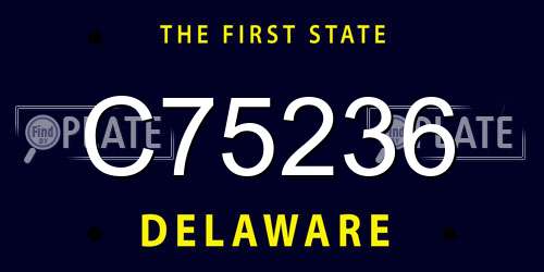 C75236 Delaware License Plate