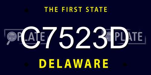 C7523D Delaware License Plate