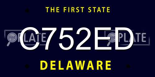 C752ED Delaware License Plate