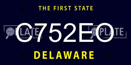 C752EO Delaware License Plate