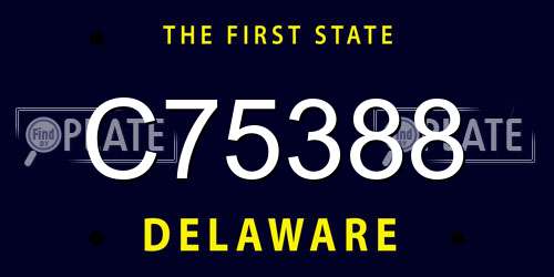 C75388 Delaware License Plate