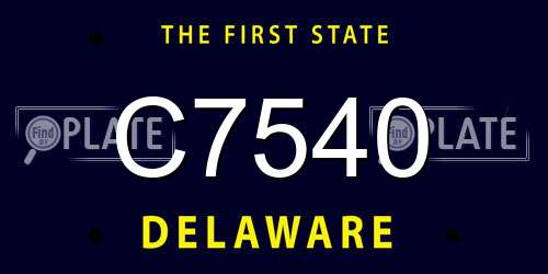 C7540 Delaware License Plate