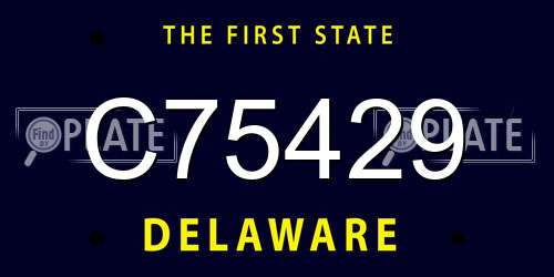 C75429 Delaware License Plate