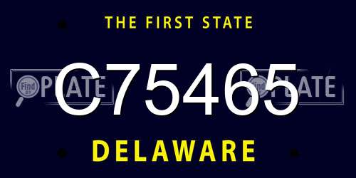 C75465 Delaware License Plate