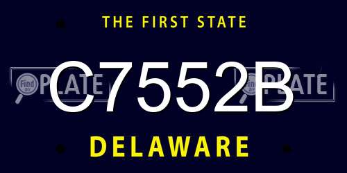 C7552B Delaware License Plate