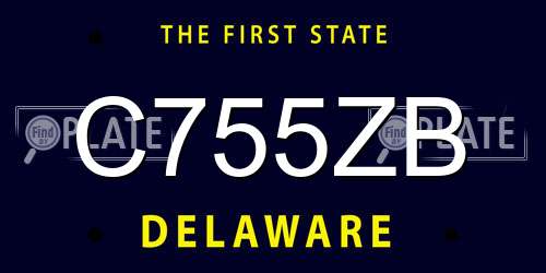C755ZB Delaware License Plate
