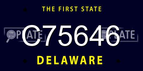 C75646 Delaware License Plate