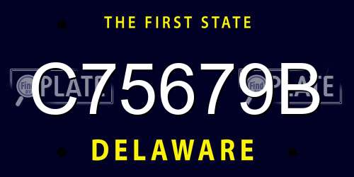 C75679B Delaware License Plate