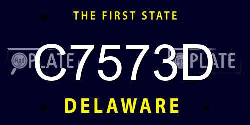 C7573D Delaware License Plate