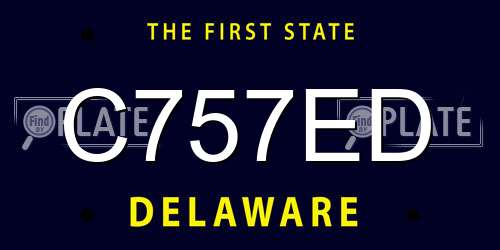 C757ED Delaware License Plate