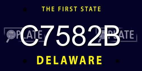 C7582B Delaware License Plate