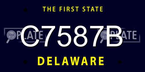 C7587B Delaware License Plate