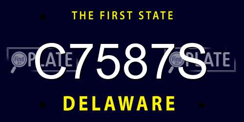C7587S Delaware License Plate