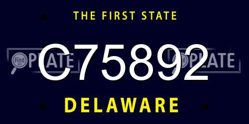 C75892 Delaware License Plate