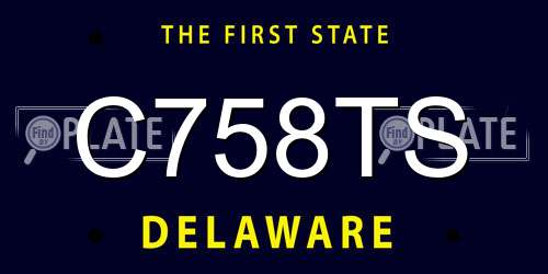 C758TS Delaware License Plate