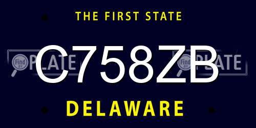 C758ZB Delaware License Plate
