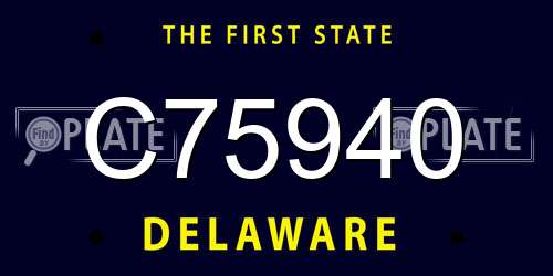 C75940 Delaware License Plate